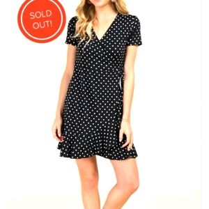 Francesca's Jamie Ruffle Polka Dot Wrap Dress